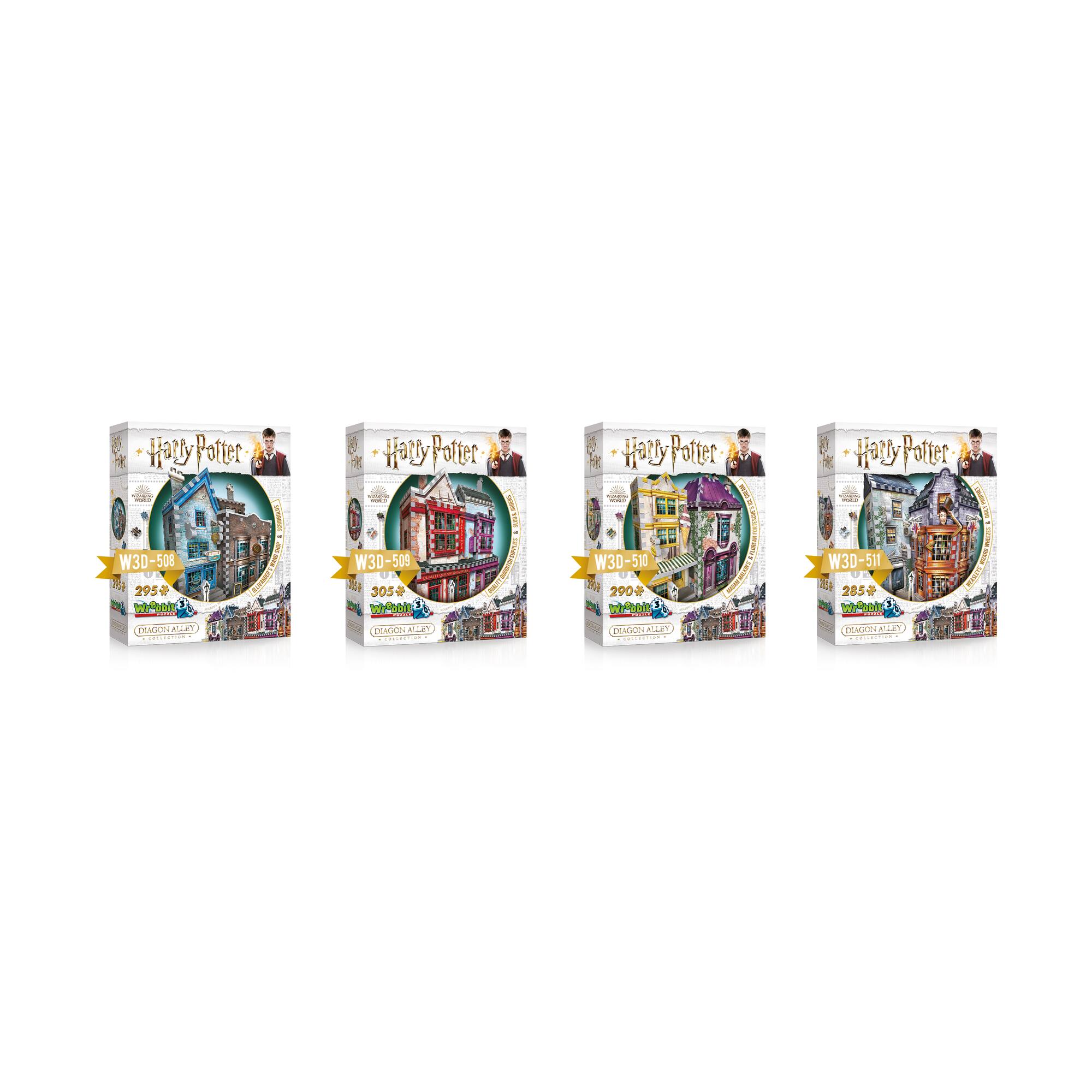 Harry Potter Diagon Alley Collection - Ollivander's Shop, Quidditch Supplies, Madam Malkin's, Weasleys' Wizard Wheezes: 1175 Pcs